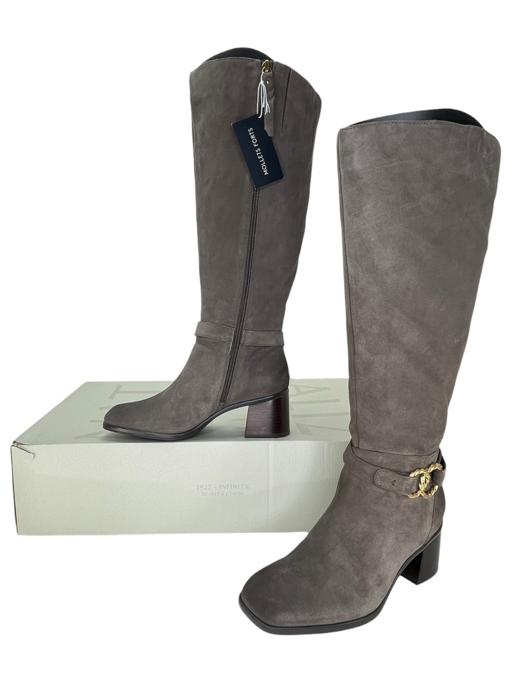 Naturalizer Isabeau Taupe Suede Leather Knee High Womens Boots Size 8W